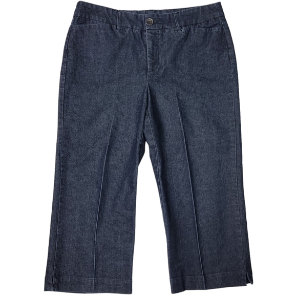 Black Washed, Cropped Women's Trouser Jeans, Size 10, Khakis & Co brand - Picture 1 of 7